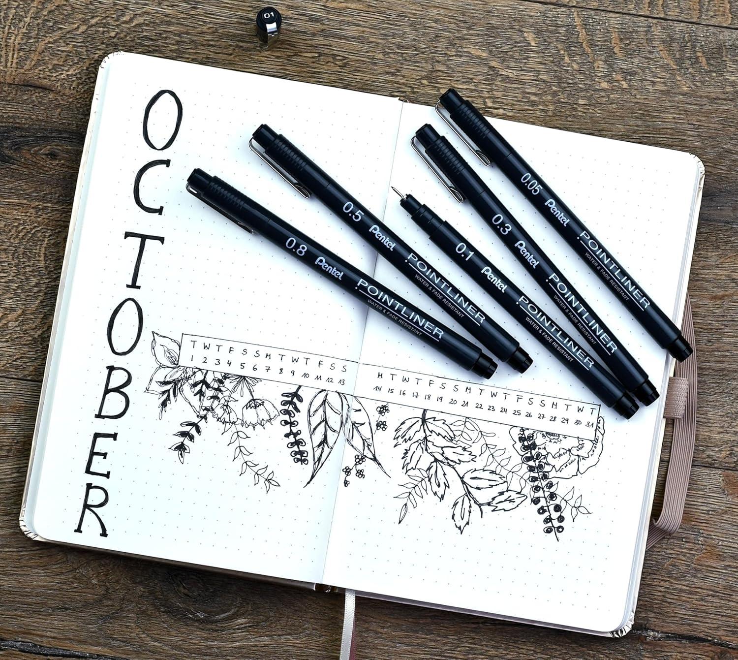 image:imagePentel Arts Pointliner Drawing Pen 03mm Black Ink Box of 12 Pens S20P3A12 Count Pack of 1