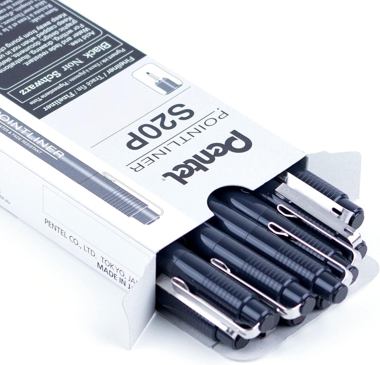 image:imagePentel Arts Pointliner Drawing Pen 03mm Black Ink Box of 12 Pens S20P3A12 Count Pack of 1