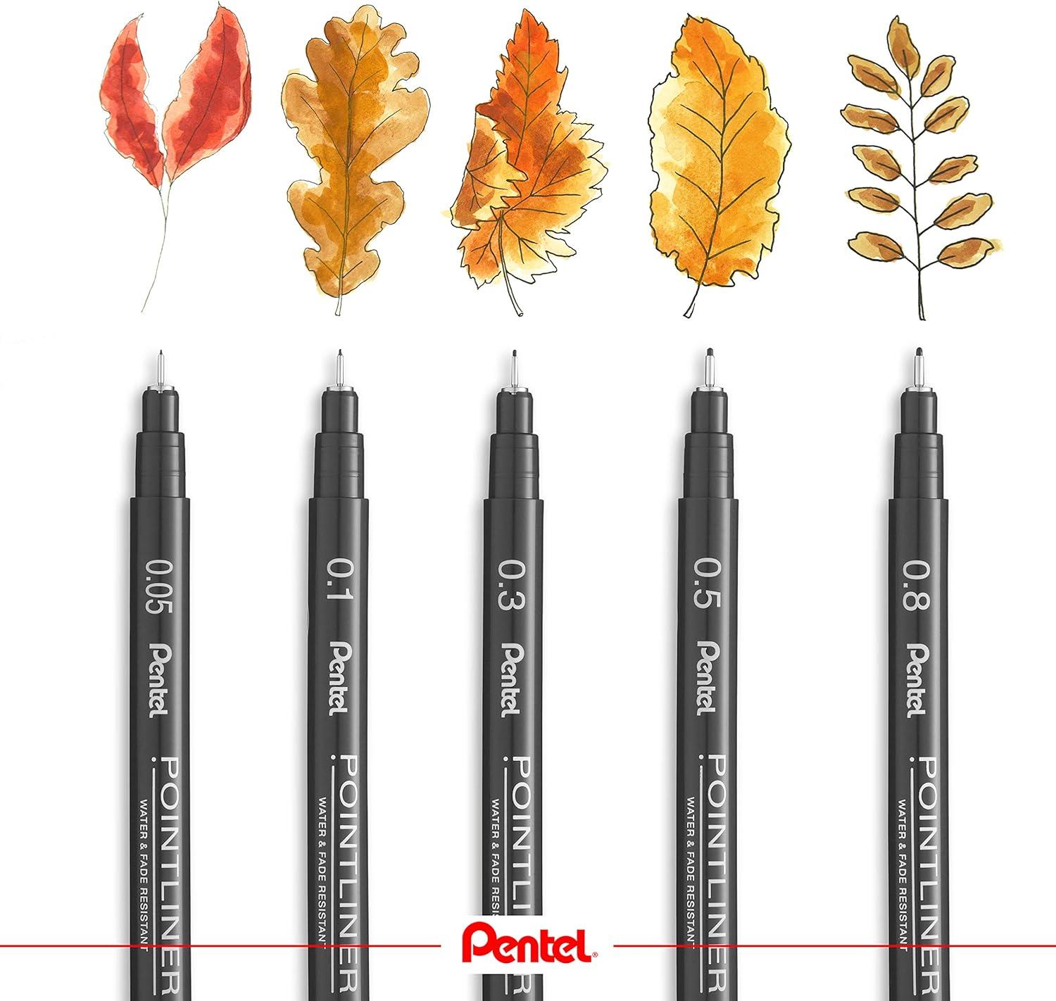 image:imagePentel Arts Pointliner Drawing Pen 08mm Black Ink Box of 12 Pens S20P8A