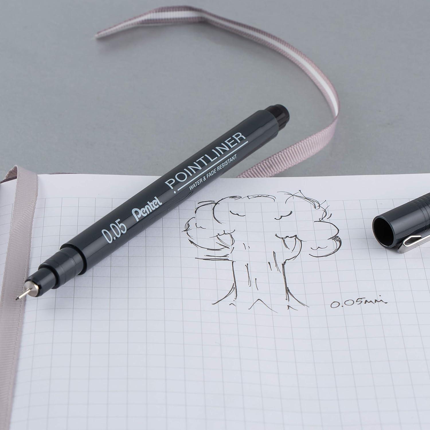 image:imagePentel Arts Pointliner Drawing Pen 5Pack Assorted Sizes Black Ink S20PBP5A