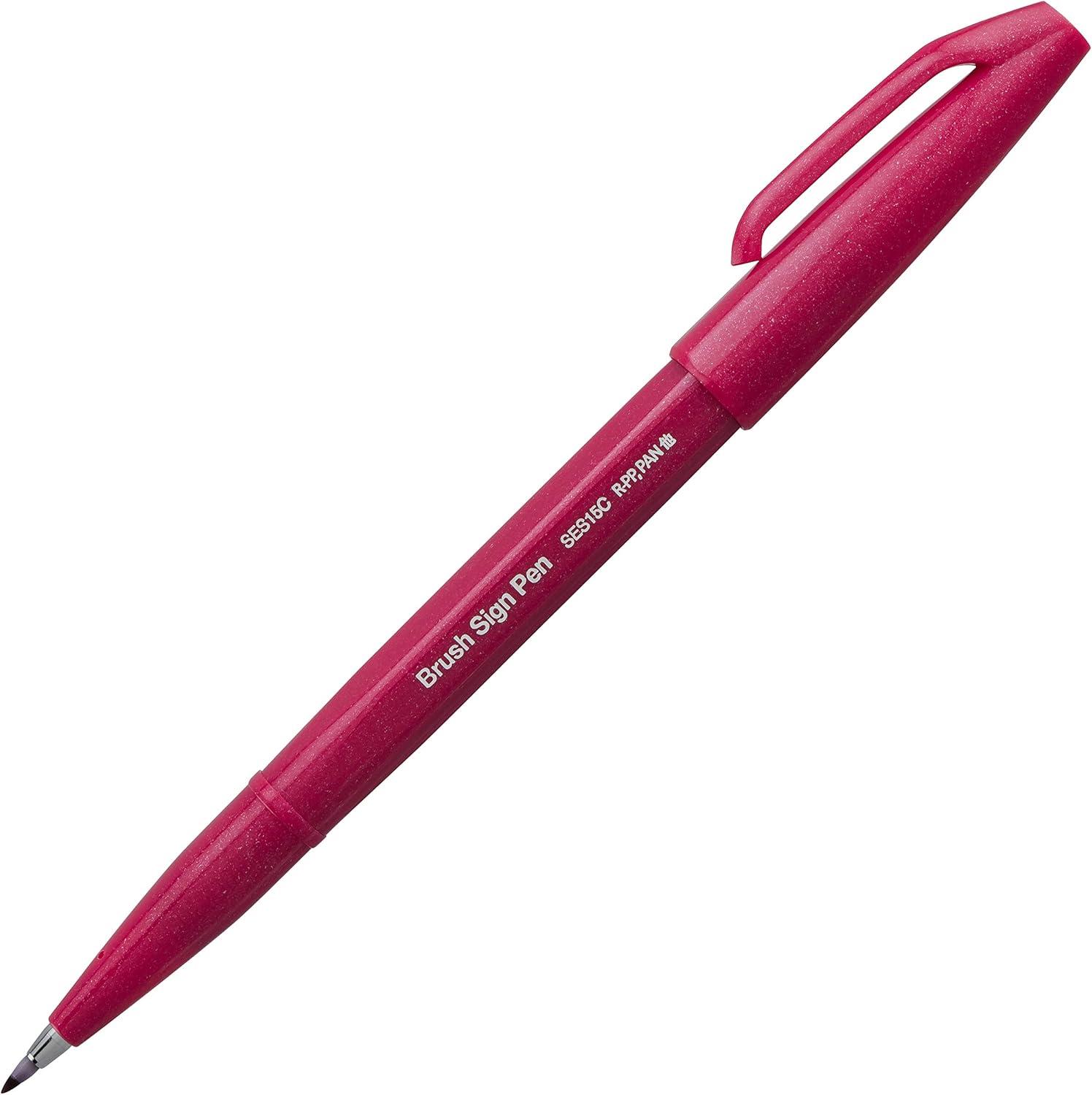 image:imagePentel Arts Sign Pen Brush Pale Blue Ink Box of 12 PensBurgundy