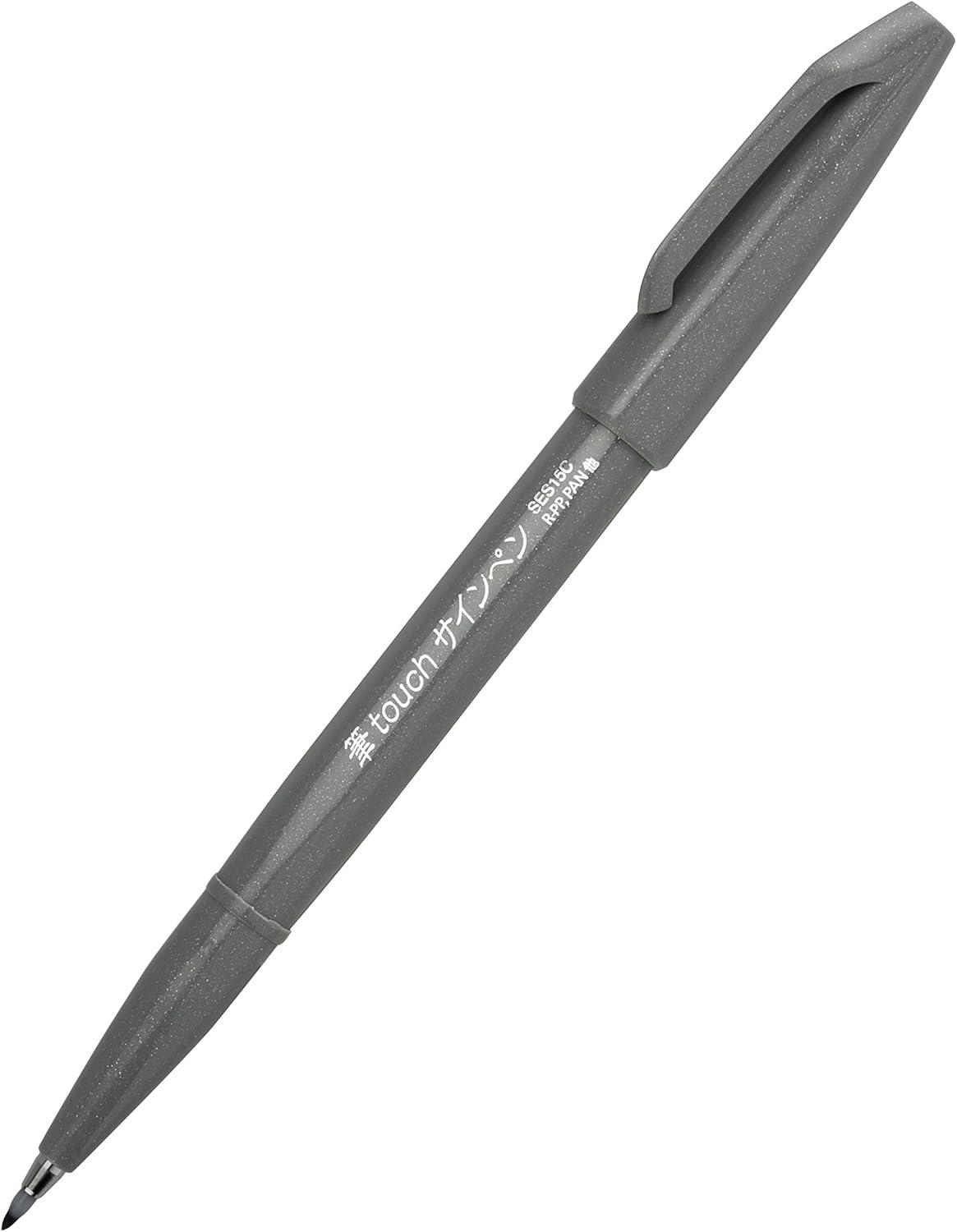 image:imagePentel Arts Sign Pen Brush Pale Blue Ink Box of 12 PensGray