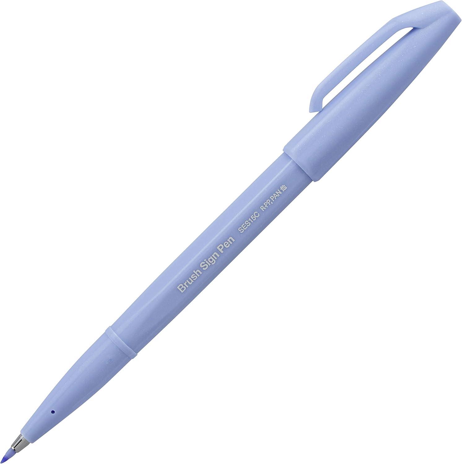 image:imagePentel Arts Sign Pen Brush Pale Blue Ink Box of 12 PensGray Blue