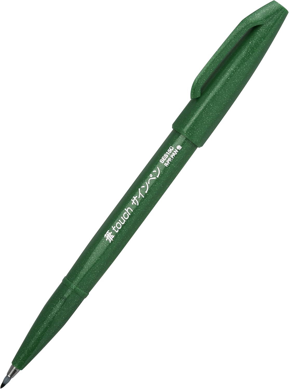 image:imagePentel Arts Sign Pen Brush Pale Blue Ink Box of 12 PensGreen