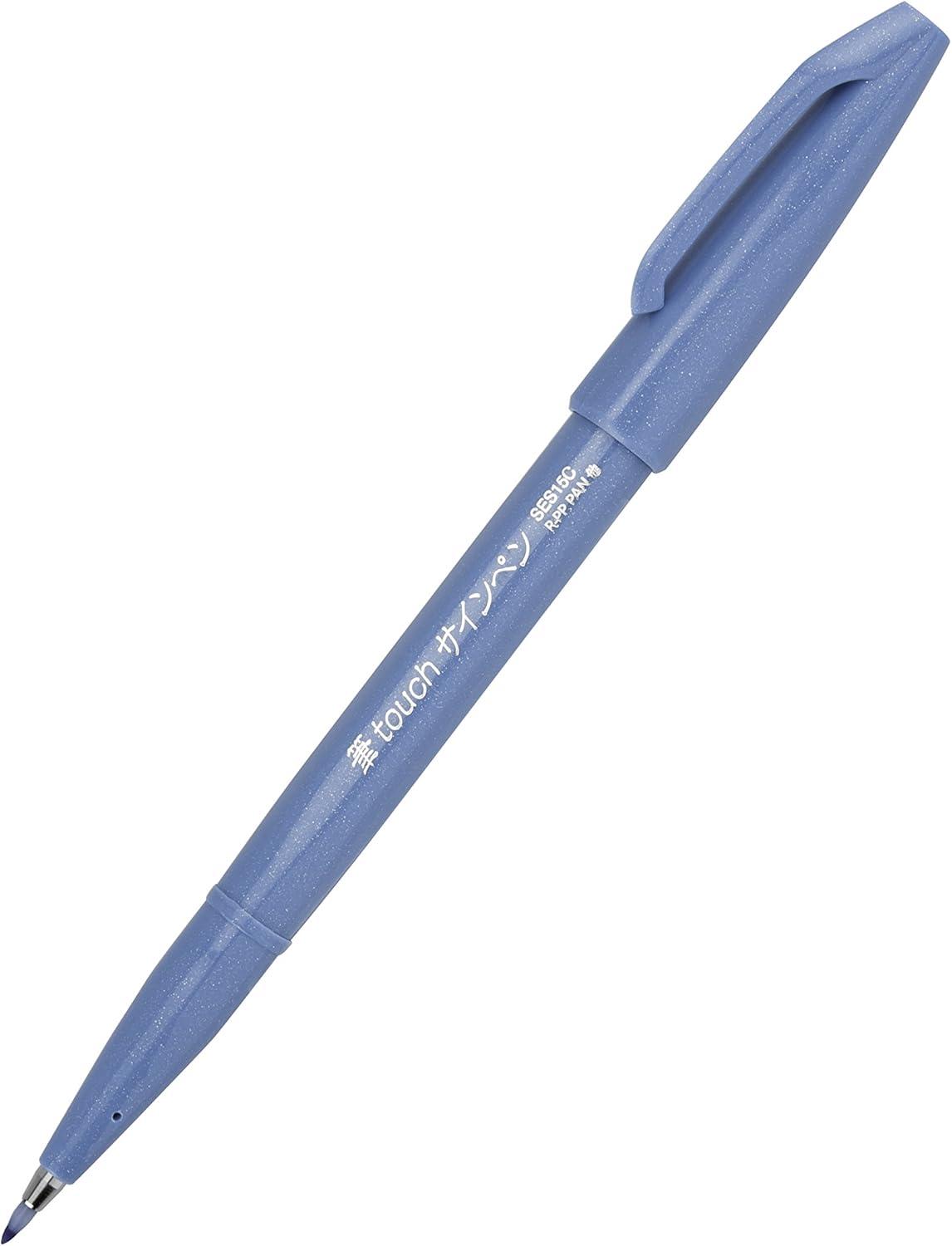 image:imagePentel Arts Sign Pen Brush Pale Blue Ink Box of 12 PensSky Blue