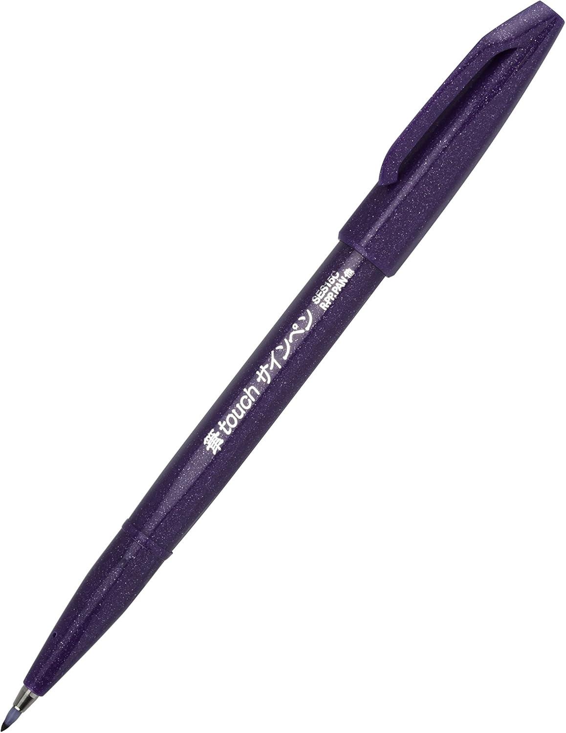 image:imagePentel Arts Sign Pen Brush Pale Blue Ink Box of 12 PensViolet
