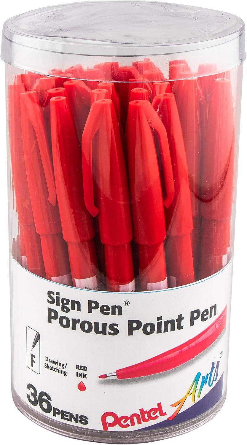 image:imagePentel Arts Sign Pen Fibertipped Black Ink 36pk Canister S520PC36ABlue