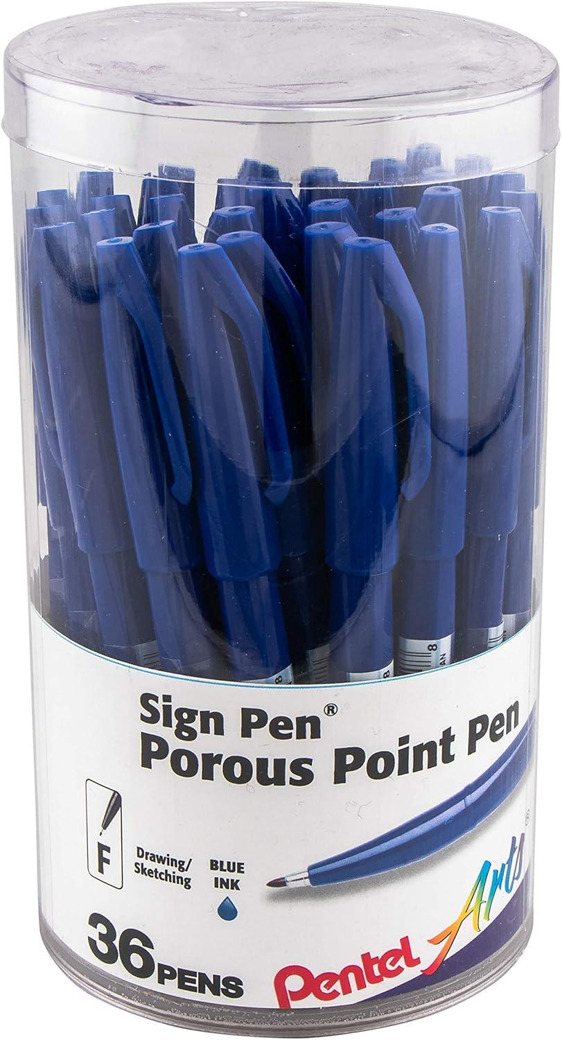 image:imagePentel Arts Sign Pen Fibertipped Black Ink 36pk Canister S520PC36ARed