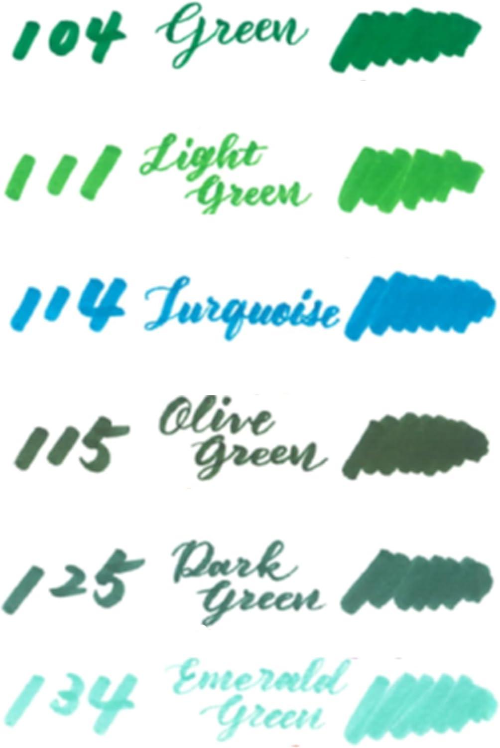 image:imagePentel Arts Sign Pen Twin Brush Pack of 6 Pens Green Hues SESW30CPC63