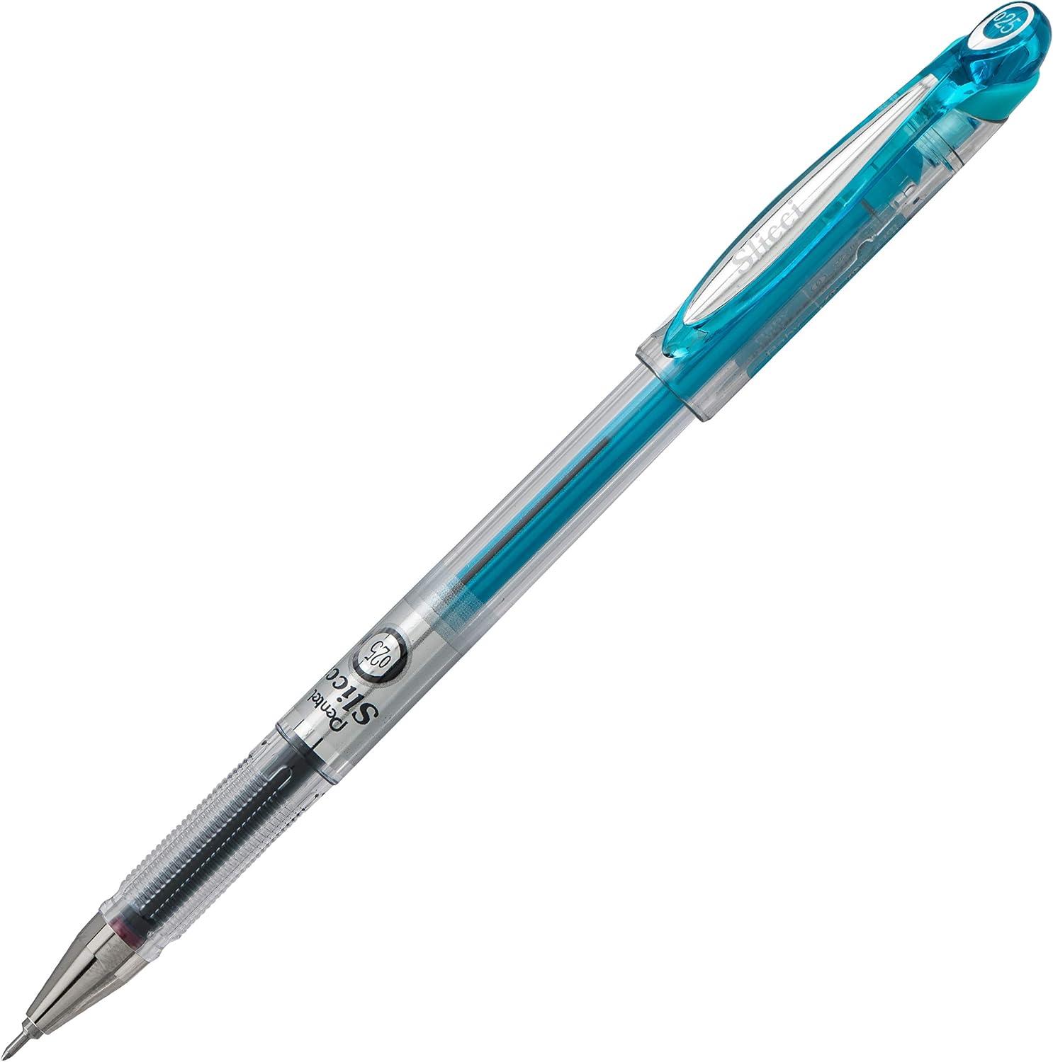image:imagePentel Arts Slicci 025 mm Extra Fine Gel Pen Baby Blue Ink Box of 12 BG202S2