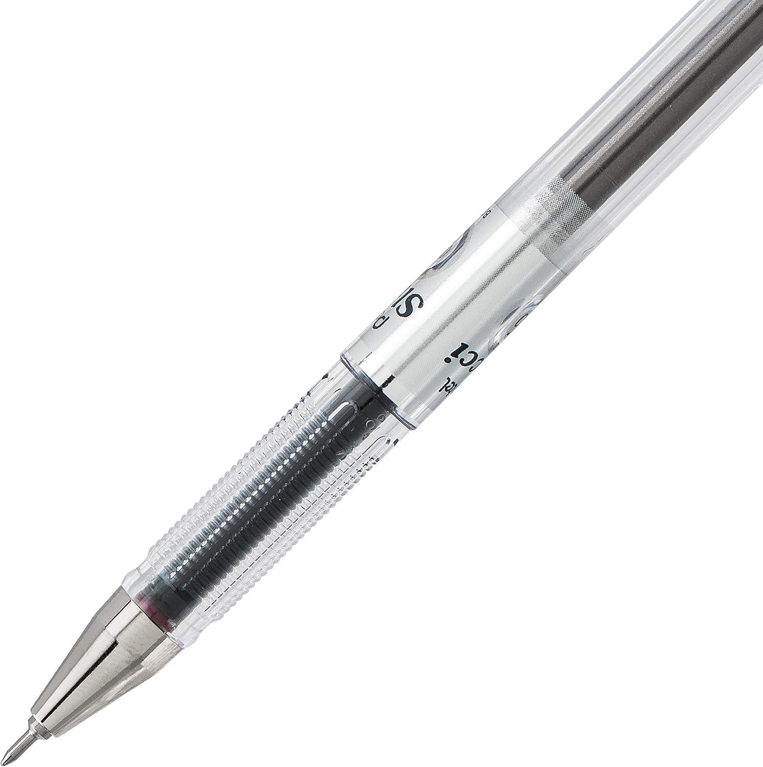 image:imagePentel Arts Slicci 08mm Needle Tip Medium Gel Pen Silver Metallic Ink BG208Z 12 PackBlack