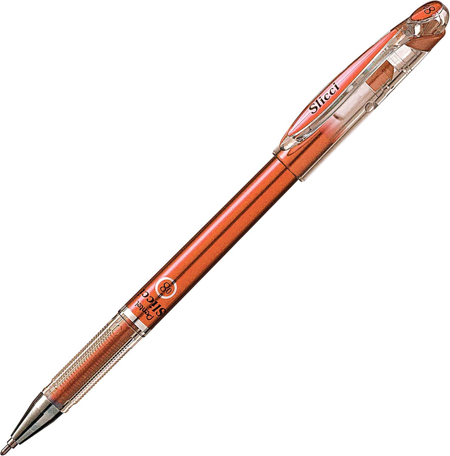 image:imagePentel Arts Slicci 08mm Needle Tip Medium Gel Pen Silver Metallic Ink BG208Z 12 PackBronze