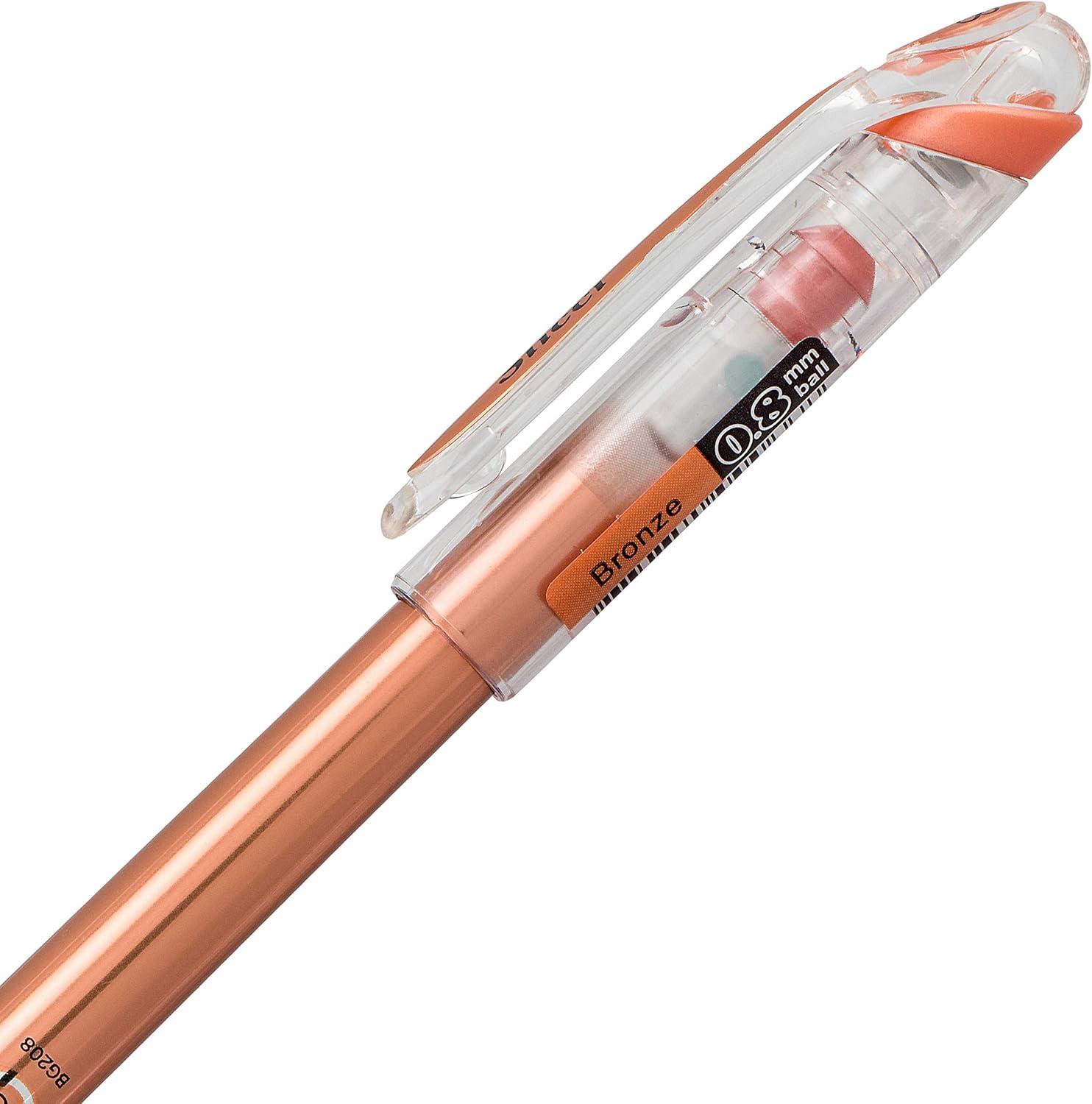 image:imagePentel Arts Slicci 08mm Needle Tip Medium Gel Pen Silver Metallic Ink BG208Z 12 PackBronze