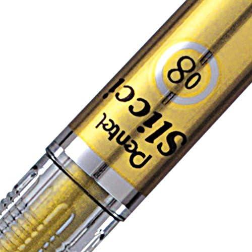 image:imagePentel Arts Slicci 08mm Needle Tip Medium Gel Pen Silver Metallic Ink BG208Z 12 PackGold