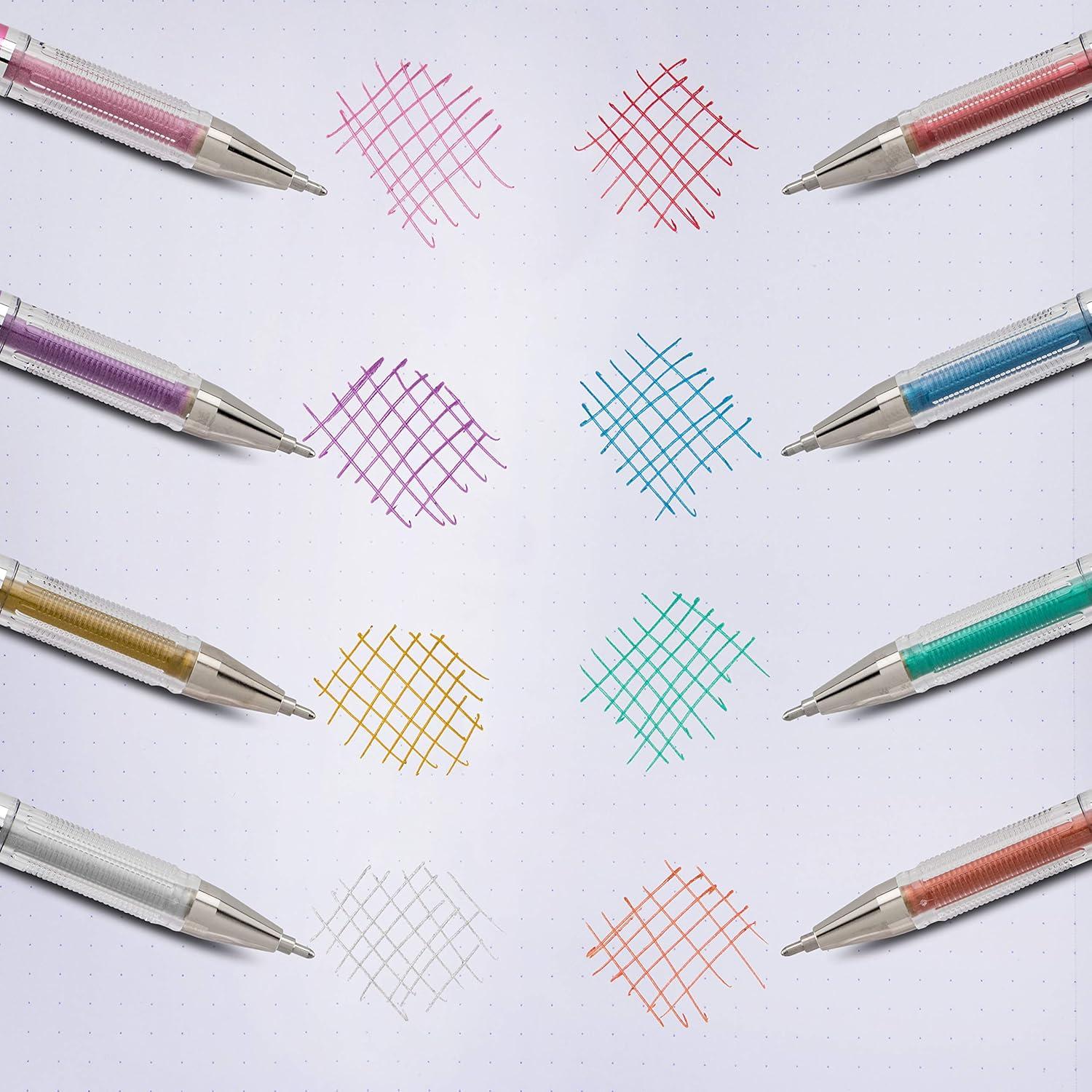 image:imagePentel Arts Slicci 08mm Needle Tip Medium Gel Pen Silver Metallic Ink BG208Z 12 PackGreen