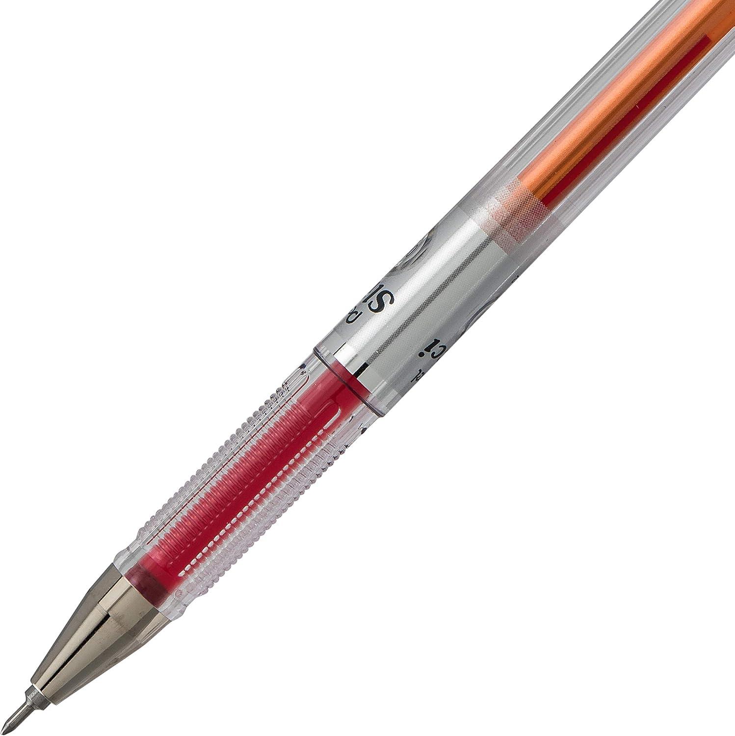 image:imagePentel Arts Slicci 08mm Needle Tip Medium Gel Pen Silver Metallic Ink BG208Z 12 PackOrange