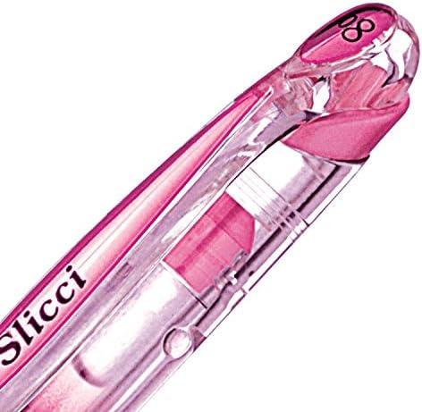 image:imagePentel Arts Slicci 08mm Needle Tip Medium Gel Pen Silver Metallic Ink BG208Z 12 PackPink