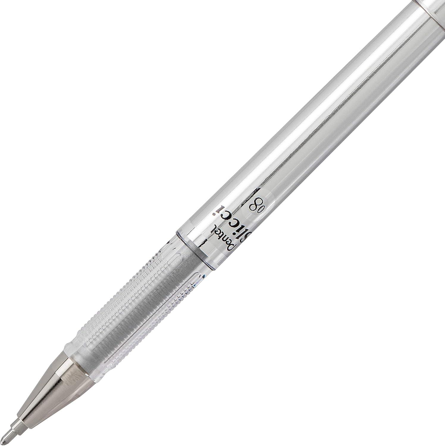 image:imagePentel Arts Slicci 08mm Needle Tip Medium Gel Pen Silver Metallic Ink BG208Z 12 PackSilver