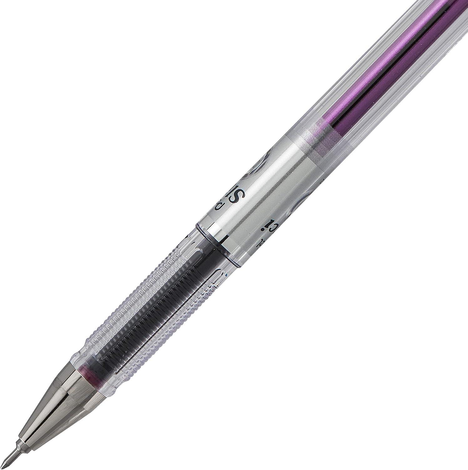 image:imagePentel Arts Slicci 08mm Needle Tip Medium Gel Pen Silver Metallic Ink BG208Z 12 PackViolet