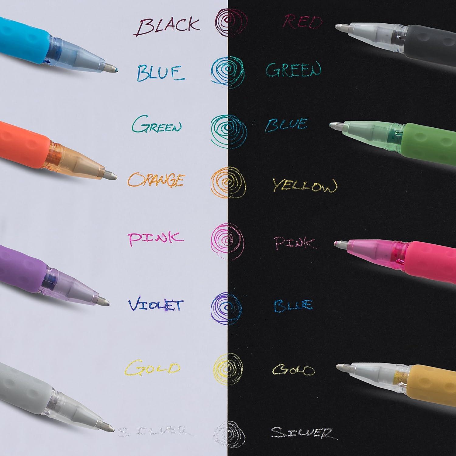 image:imagePentel Arts Sparkle Pop Gel Pen Refill 10mm Bold Line BlackRed Ink Pack of 12 Refills KF10DASilver