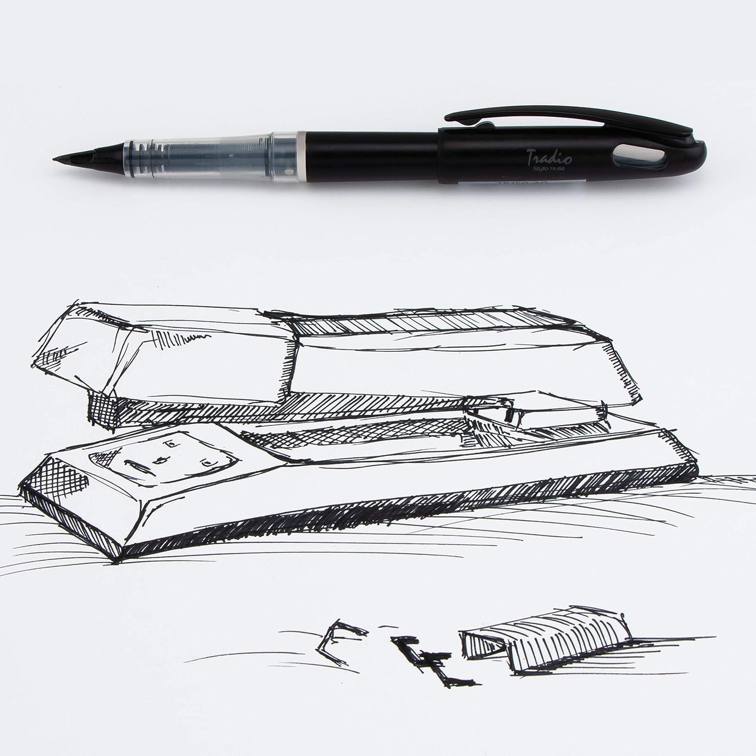 image:imagePentel Arts Tradio Stylo Sketch Pen Black Ink Pack of 1 TRJ50BPA