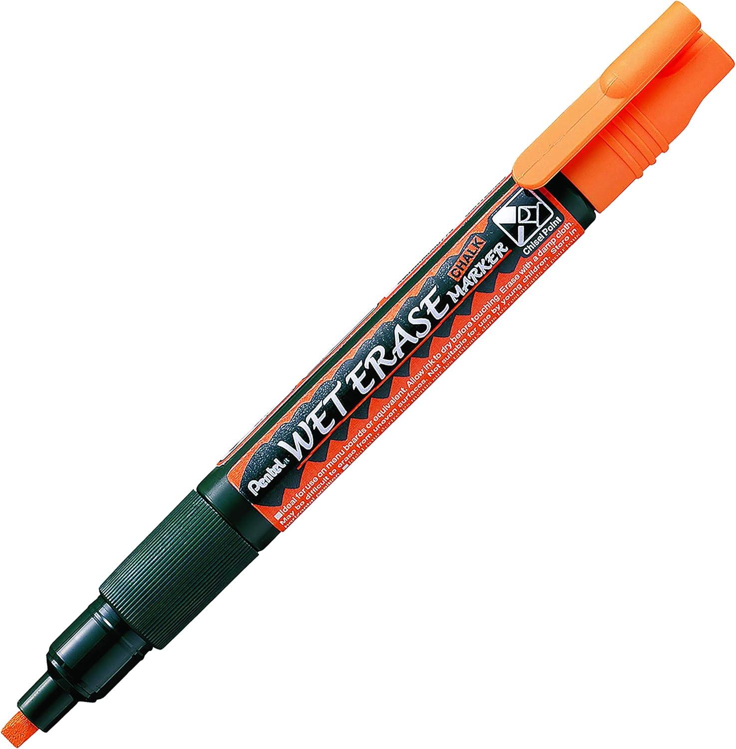image:imagePentel Arts Wet Erase Chalk Marker Jumbo Tip Black Ink Box of 12 SMW56AOrange
