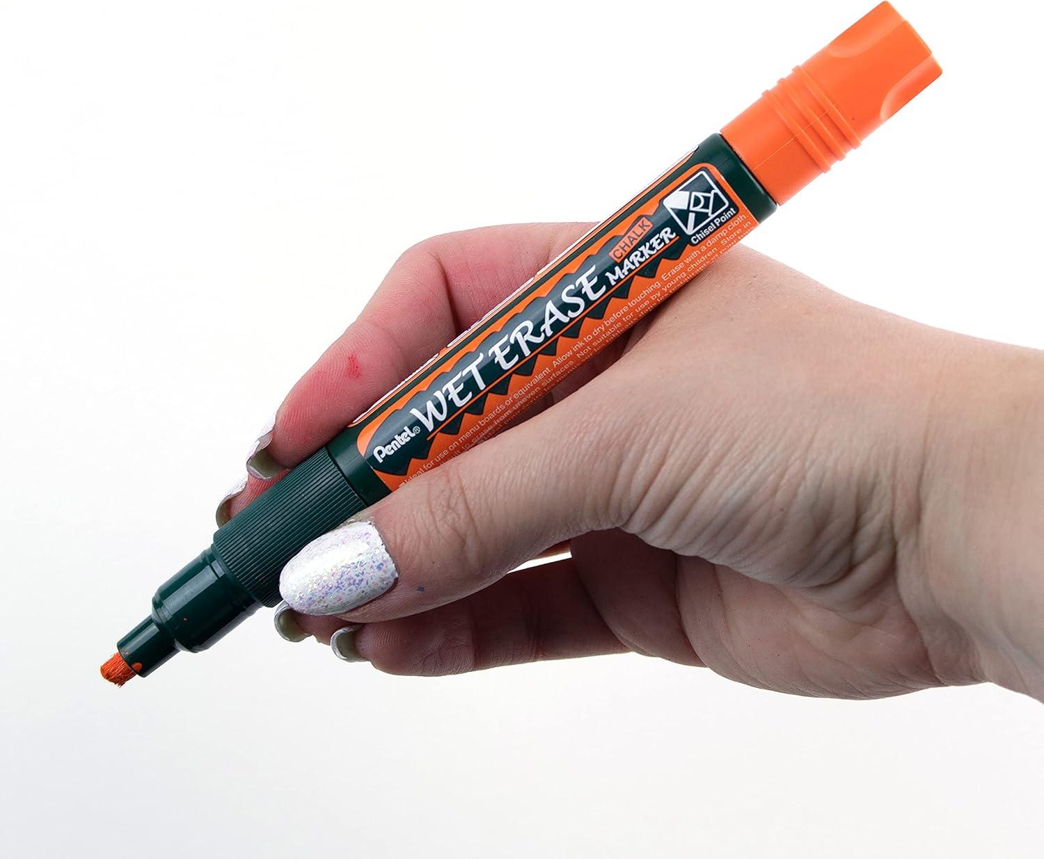 image:imagePentel Arts Wet Erase Chalk Marker Jumbo Tip Black Ink Box of 12 SMW56AOrange