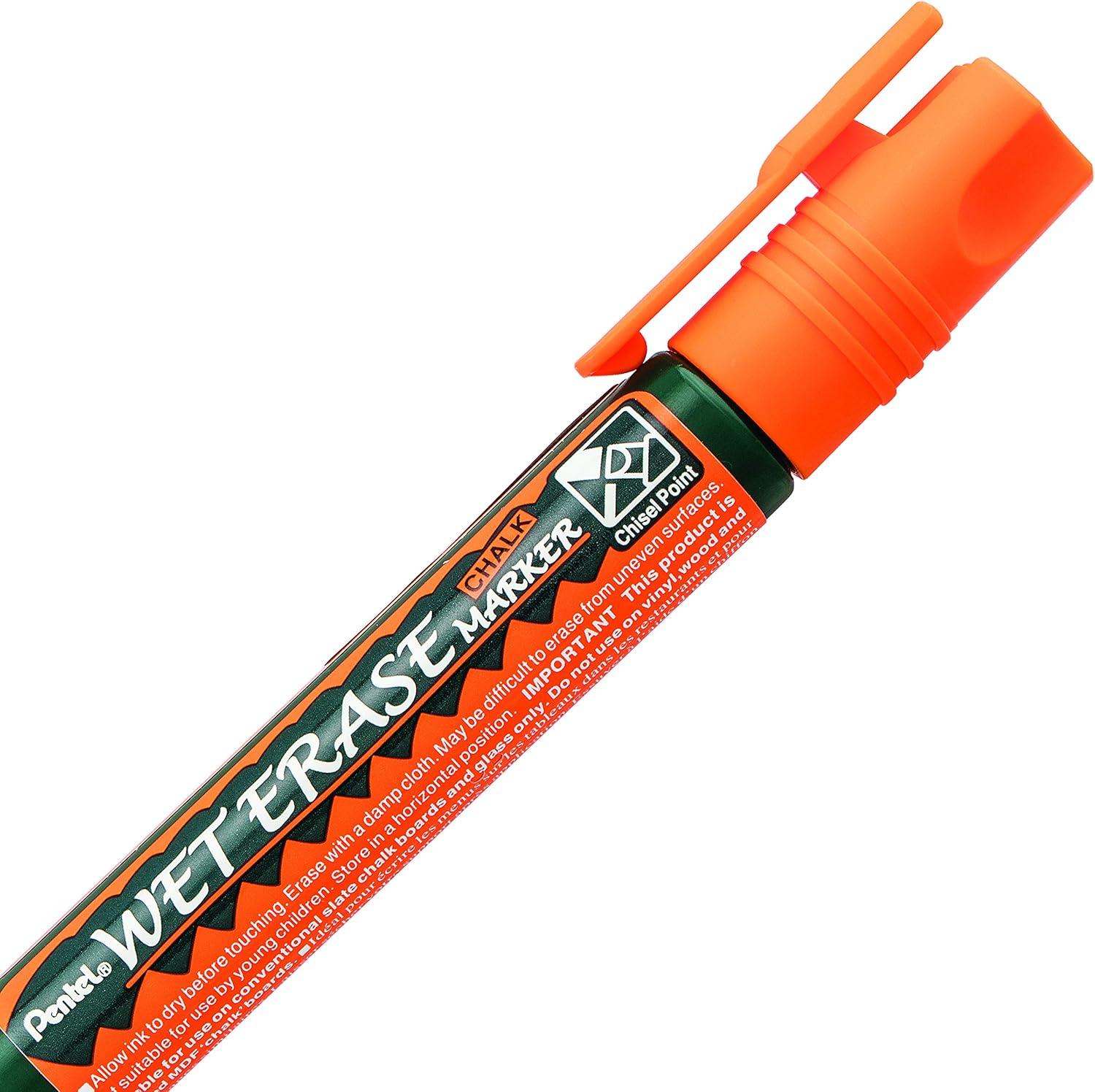 image:imagePentel Arts Wet Erase Chalk Marker Jumbo Tip Black Ink Box of 12 SMW56AOrange
