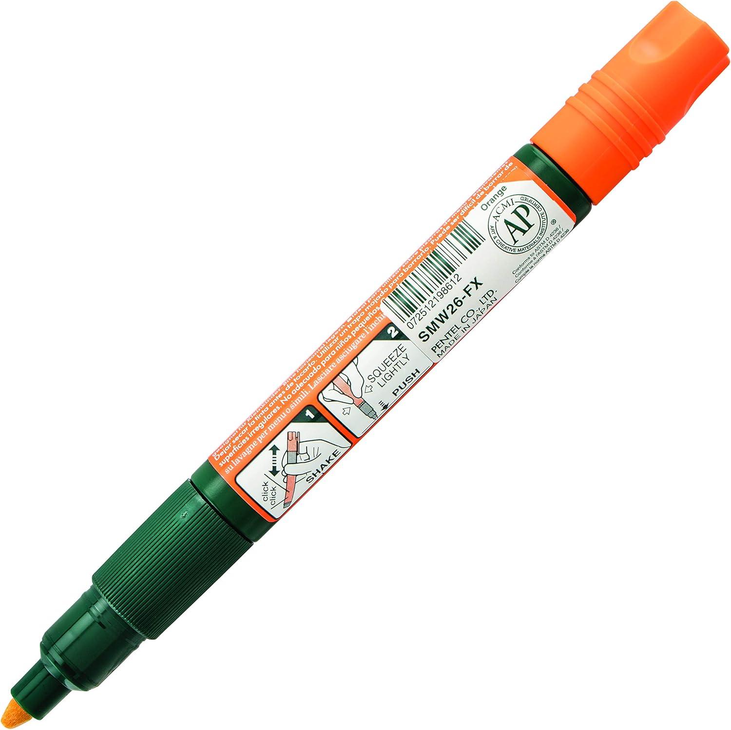 image:imagePentel Arts Wet Erase Chalk Marker Jumbo Tip Black Ink Box of 12 SMW56AOrange