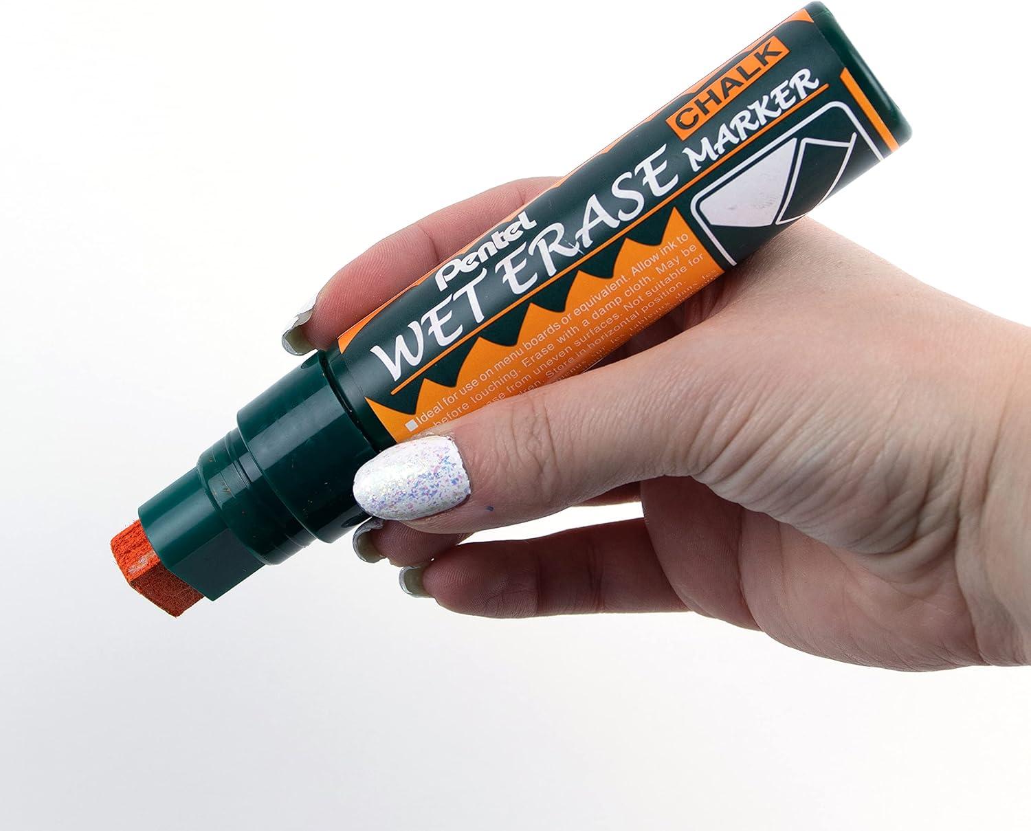 image:imagePentel Arts Wet Erase Chalk Marker Jumbo Tip Black Ink Box of 12 SMW56AOrange