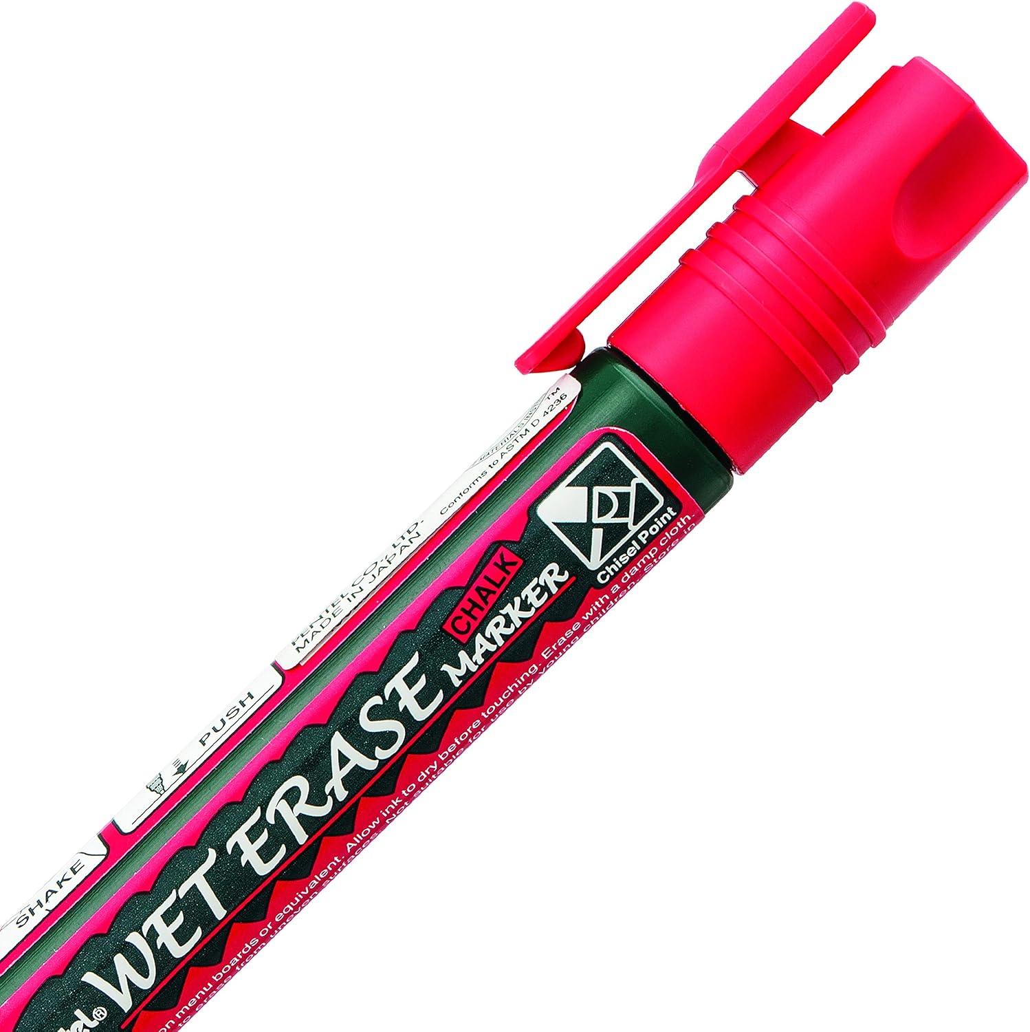 image:imagePentel Arts Wet Erase Chalk Marker Jumbo Tip Black Ink Box of 12 SMW56ARed