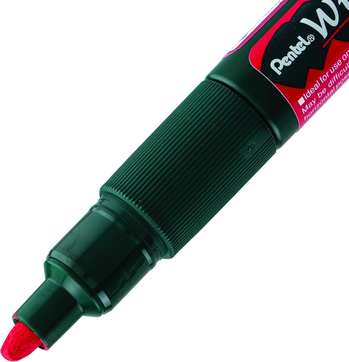 image:imagePentel Arts Wet Erase Chalk Marker Jumbo Tip Black Ink Box of 12 SMW56ARed