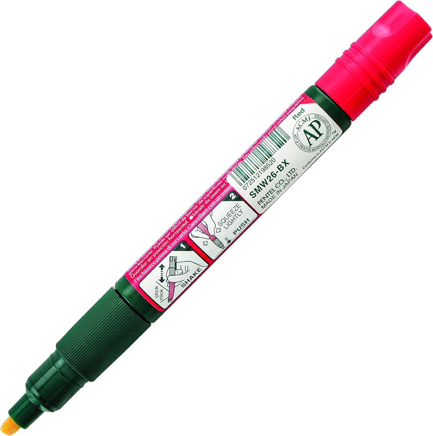 image:imagePentel Arts Wet Erase Chalk Marker Jumbo Tip Black Ink Box of 12 SMW56ARed