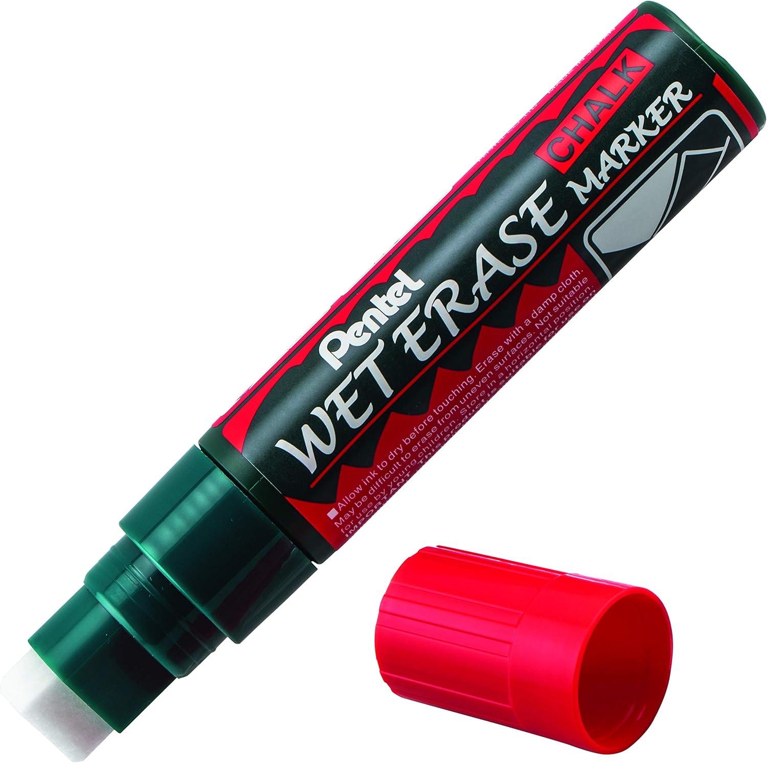 image:imagePentel Arts Wet Erase Chalk Marker Jumbo Tip Black Ink Box of 12 SMW56ARed