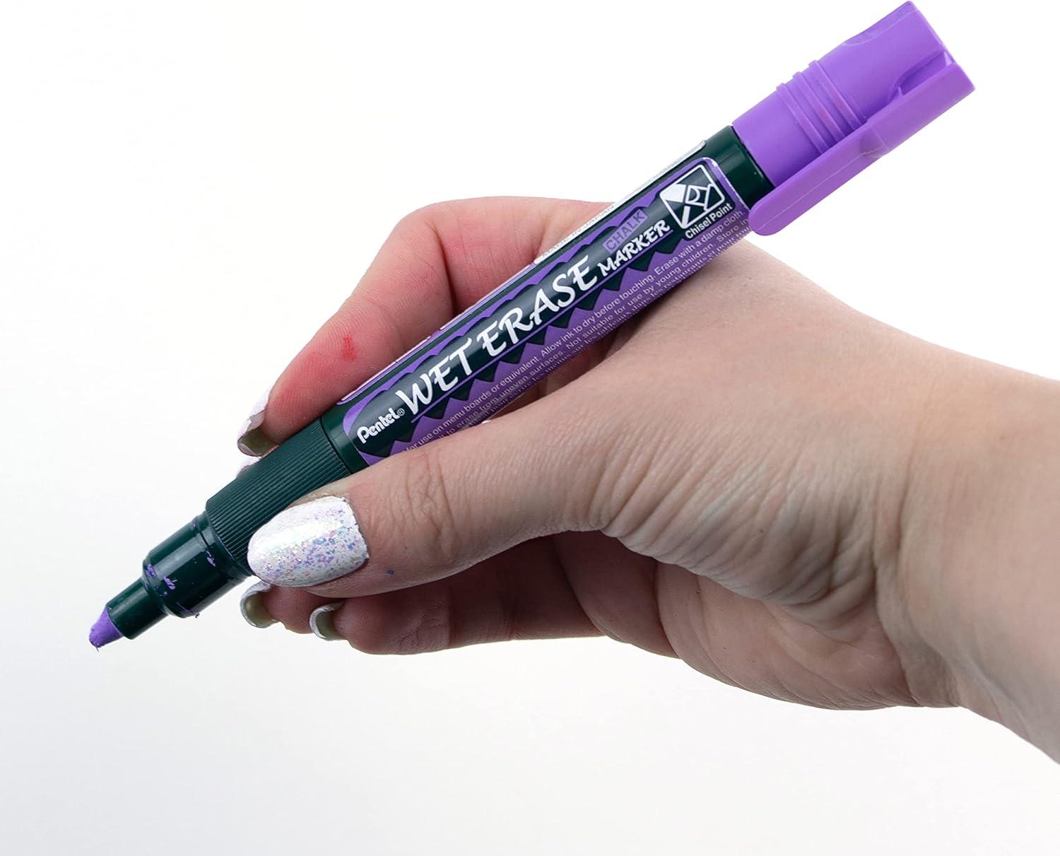 image:imagePentel Arts Wet Erase Chalk Marker Jumbo Tip Black Ink Box of 12 SMW56AViolet