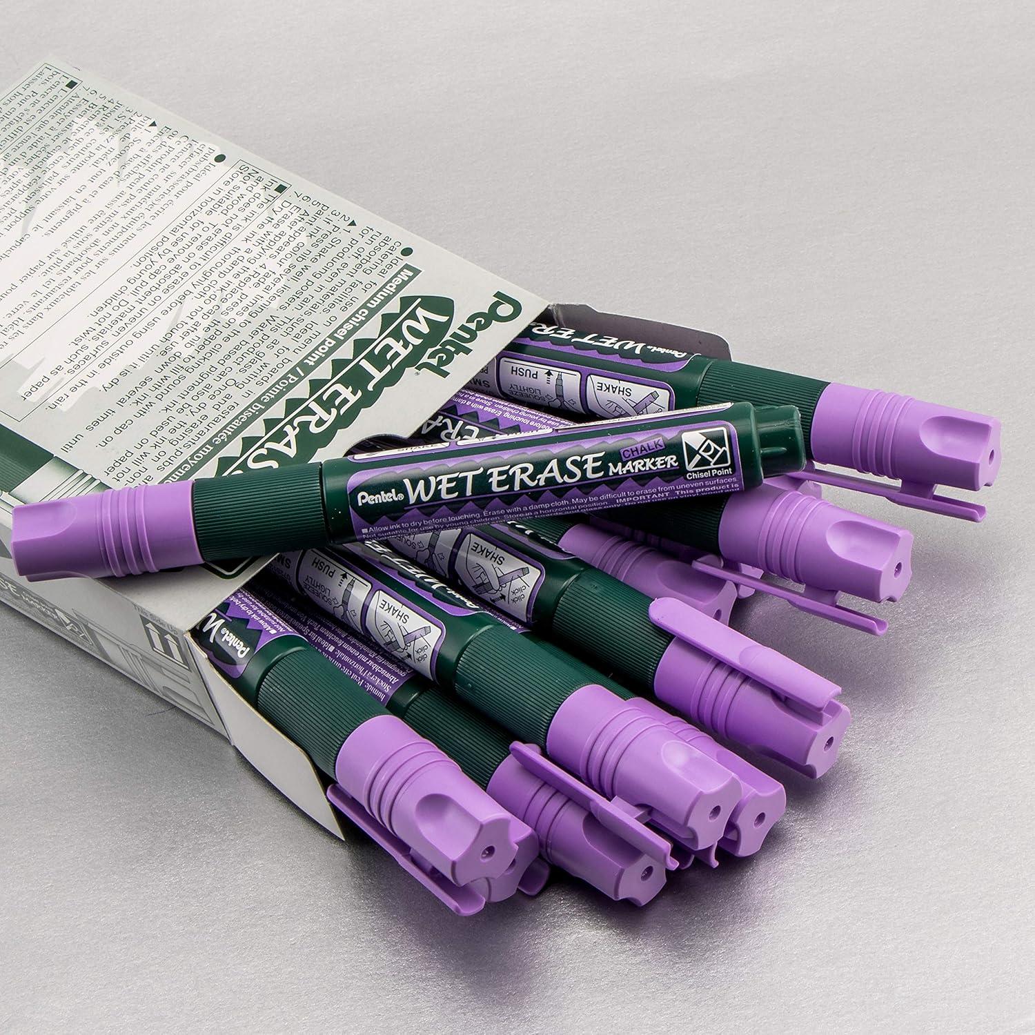 image:imagePentel Arts Wet Erase Chalk Marker Jumbo Tip Black Ink Box of 12 SMW56AViolet