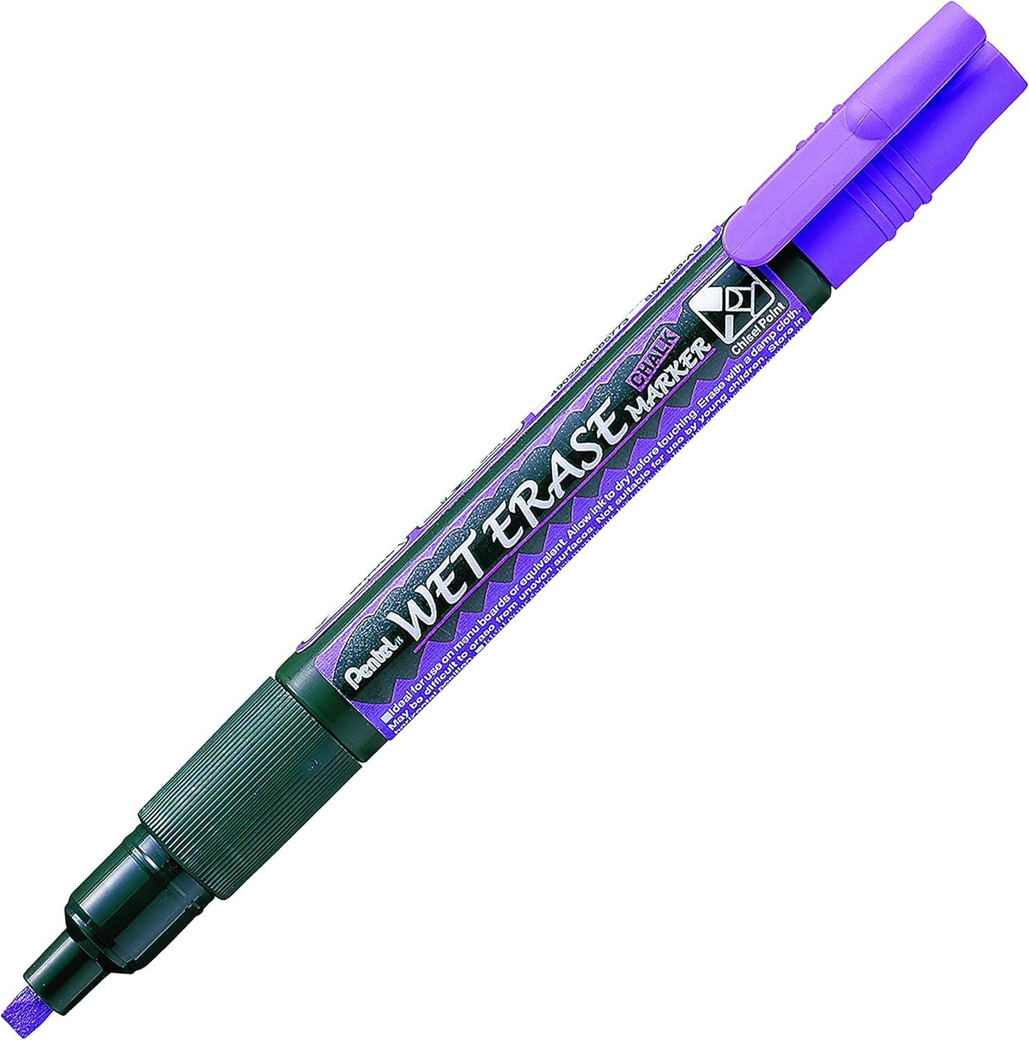 image:imagePentel Arts Wet Erase Chalk Marker Jumbo Tip Black Ink Box of 12 SMW56AViolet