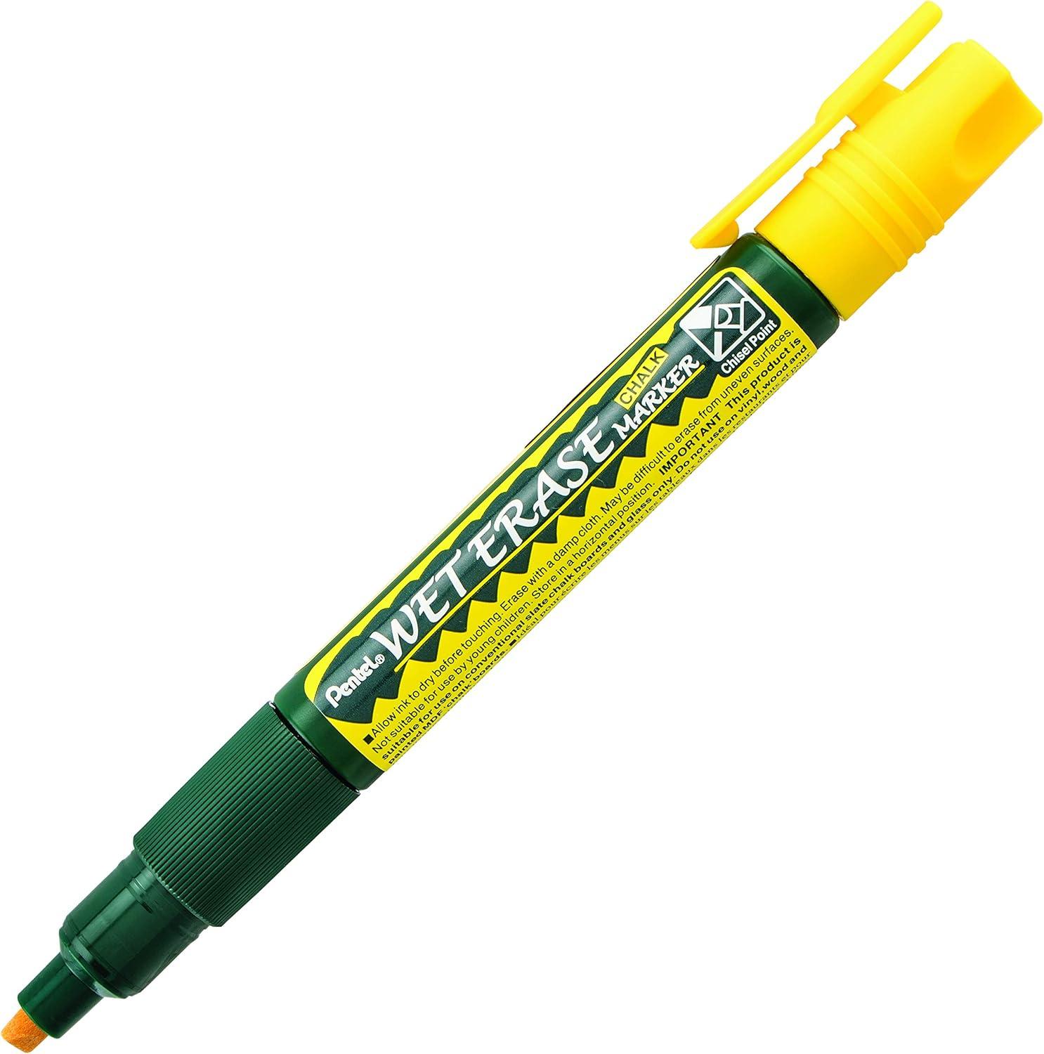 image:imagePentel Arts Wet Erase Chalk Marker Jumbo Tip Black Ink Box of 12 SMW56AYellow