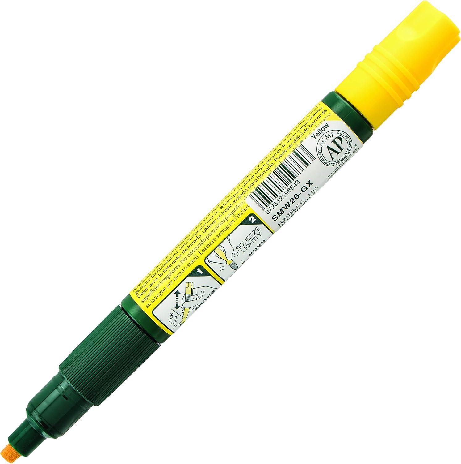 image:imagePentel Arts Wet Erase Chalk Marker Jumbo Tip Black Ink Box of 12 SMW56AYellow
