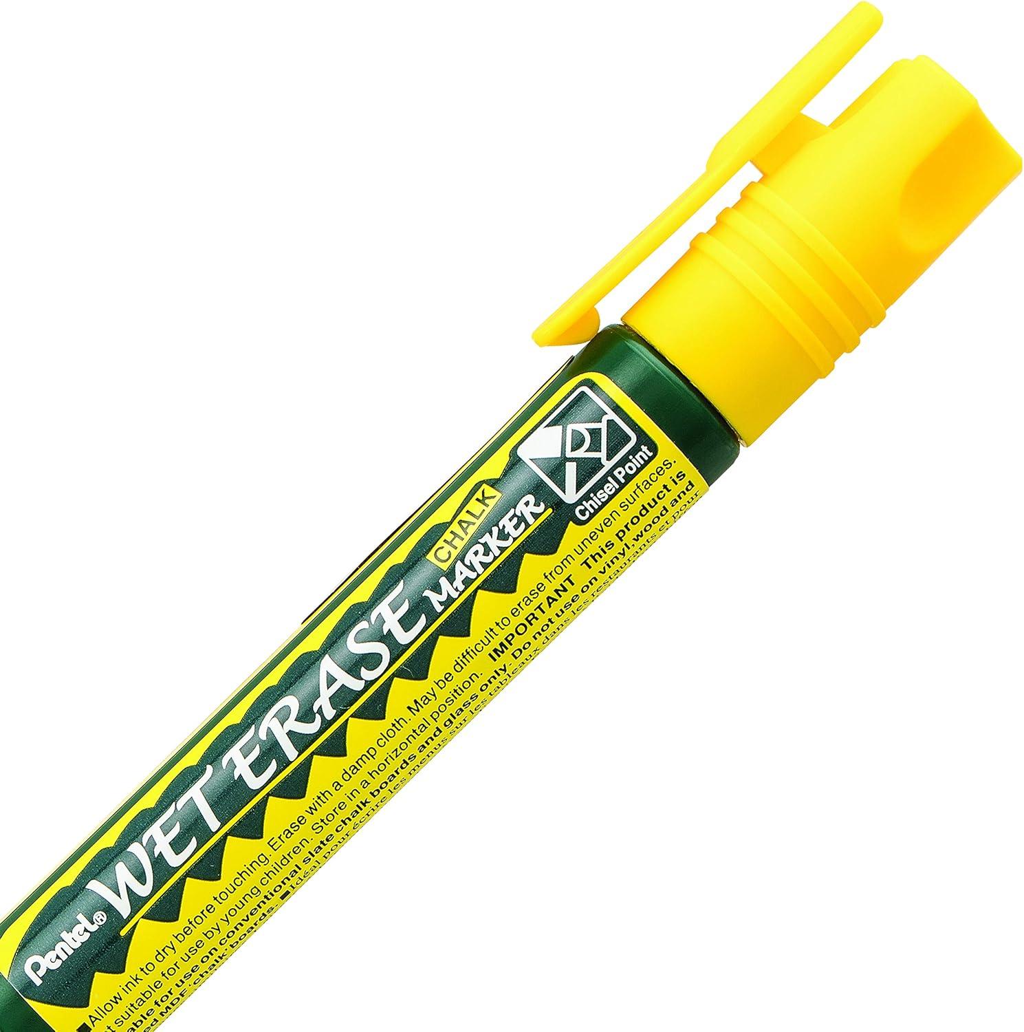 image:imagePentel Arts Wet Erase Chalk Marker Jumbo Tip Black Ink Box of 12 SMW56AYellow