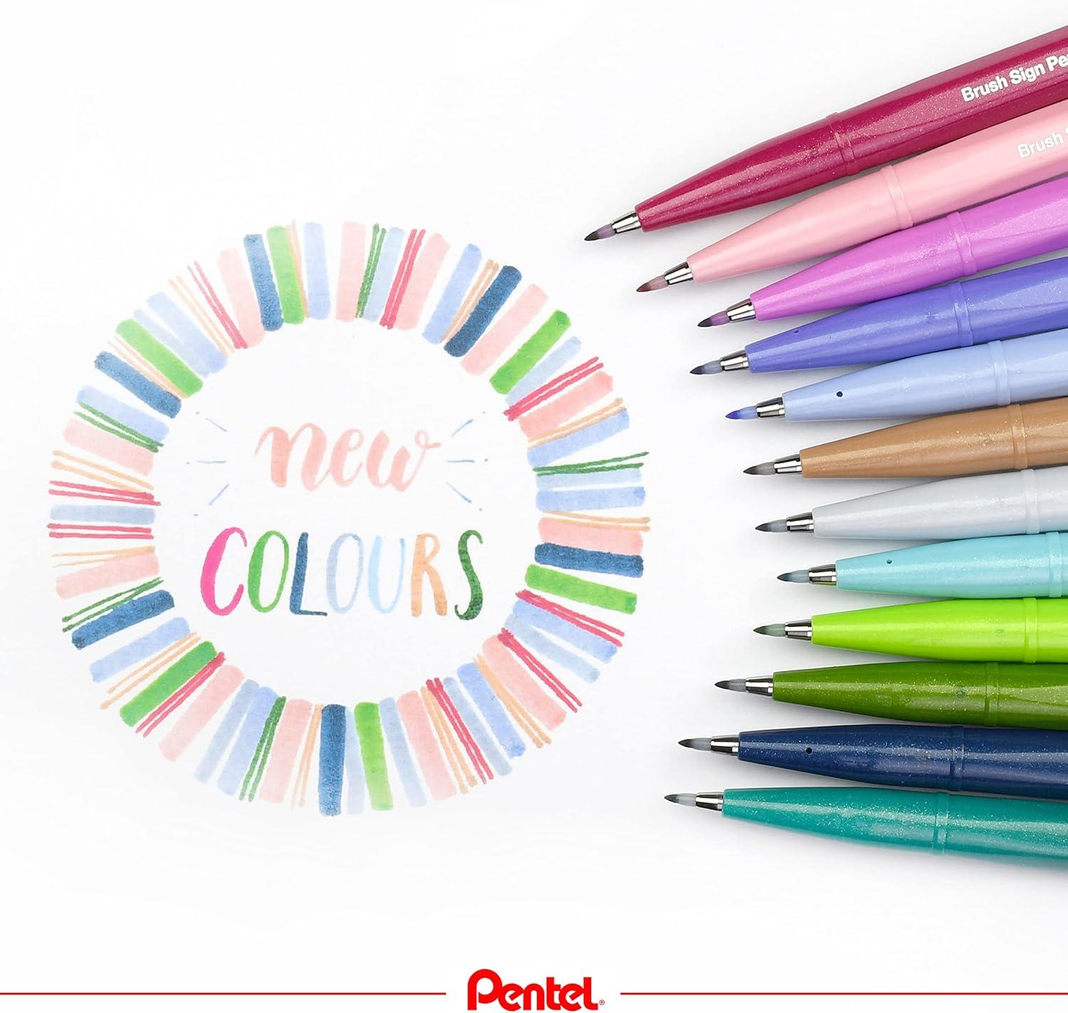 image:imagePentel Brush Sign Pen Pastel colors SES15C Brush Nib Fibre Tip