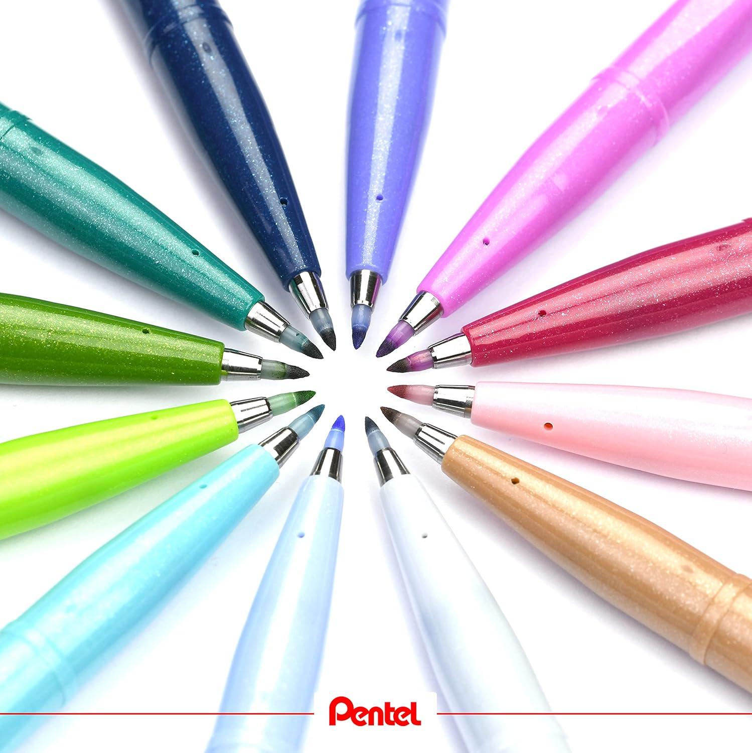 image:imagePentel Brush Sign Pen Pastel colors SES15C Brush Nib Fibre Tip
