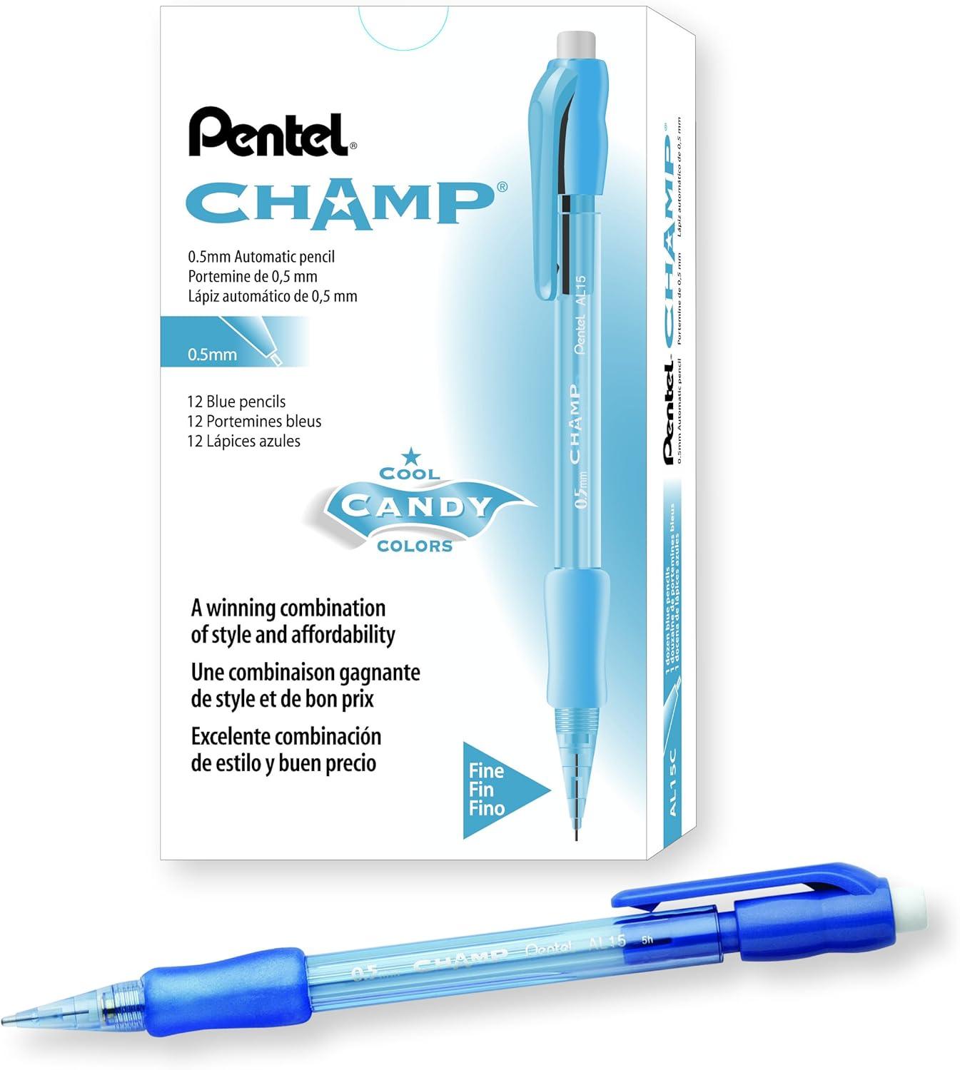 image:imagePentel CHAMP Mechanical Pencil 09mm Tinted Lime Green Barrel Box of 12 AL19KBlue