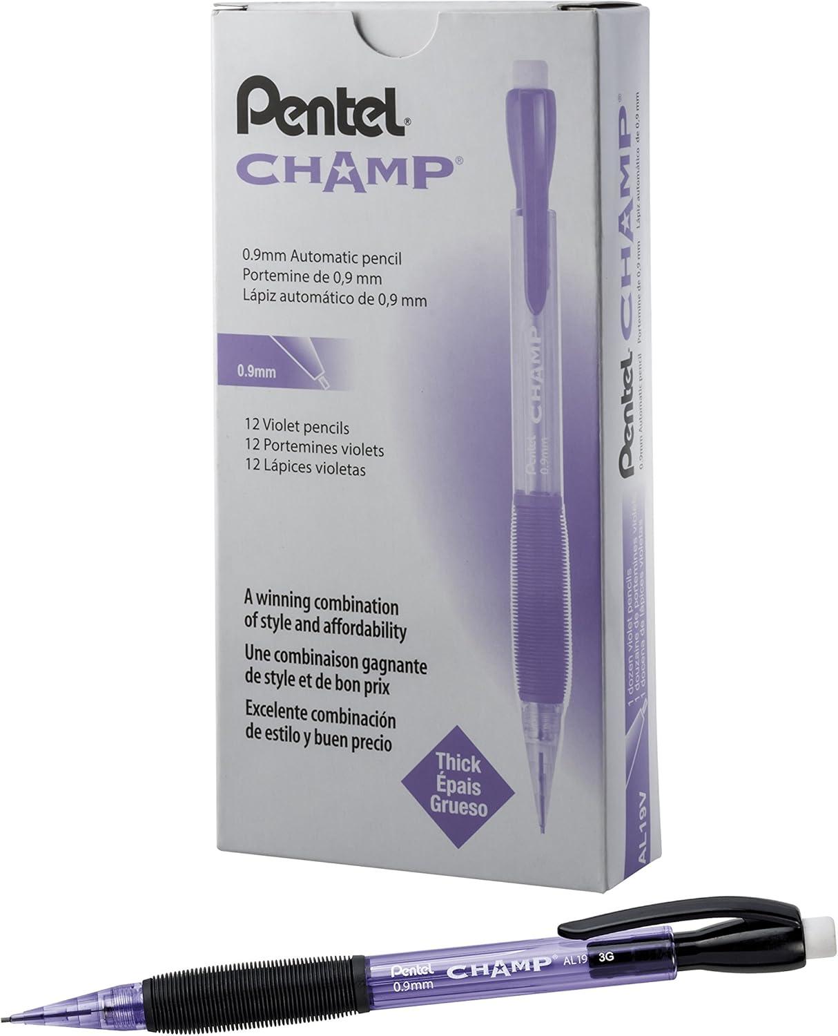image:imagePentel CHAMP Mechanical Pencil 09mm Tinted Lime Green Barrel Box of 12 AL19KPurple