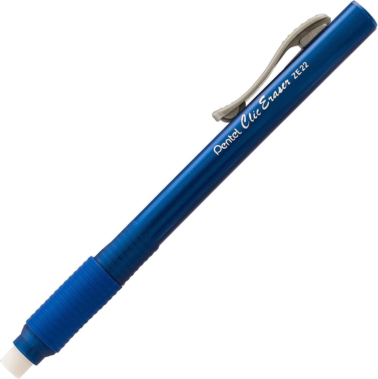 image:imagePentel Clic Retractable Eraser Assorted Colored Pen Style Grip Erasers Pack of 77 Count Pack of 2