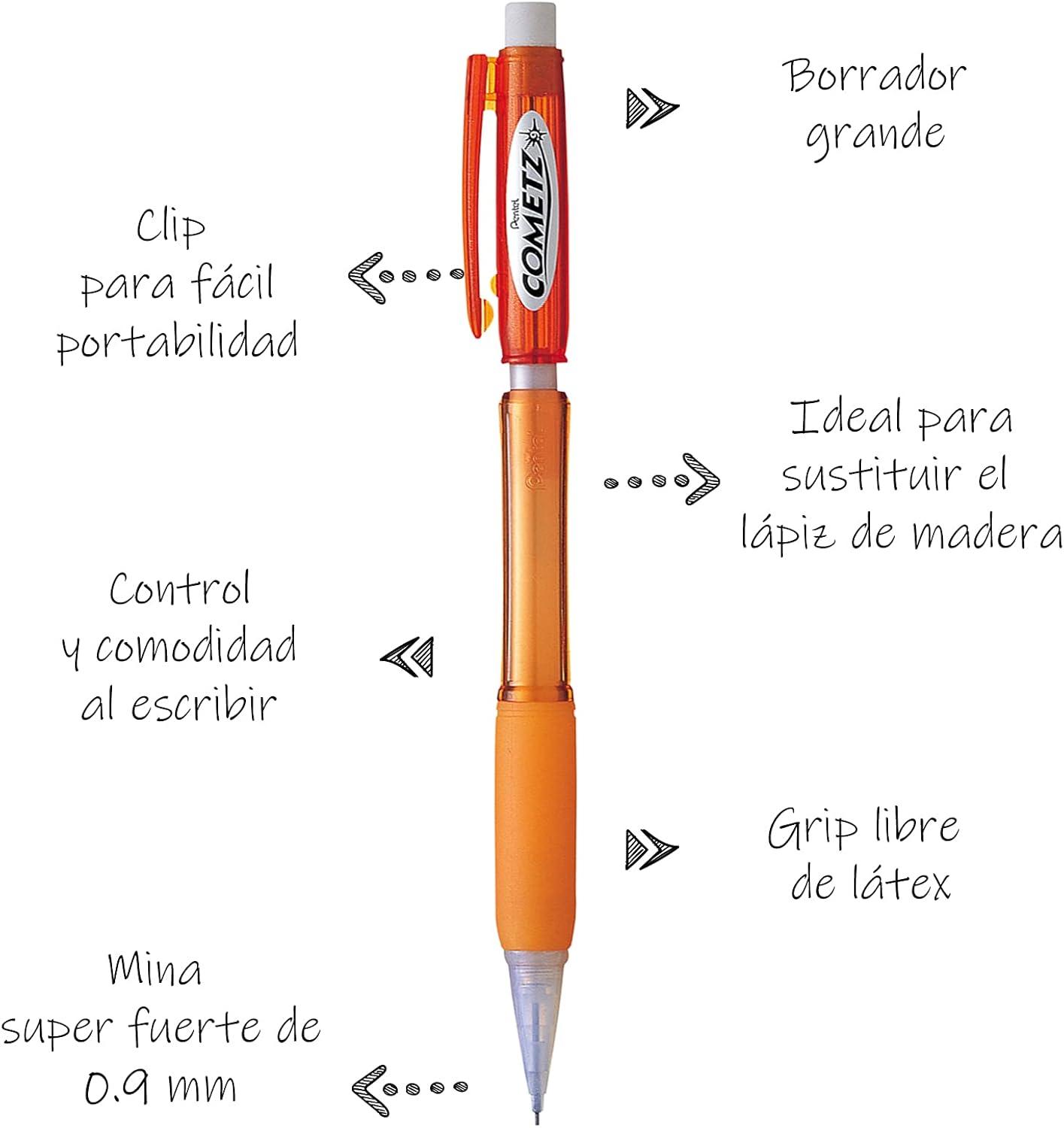 image:imagePentel Cometz Automatic Pencil 09mm Light Green Barrel Box of 12 AX119KOrange