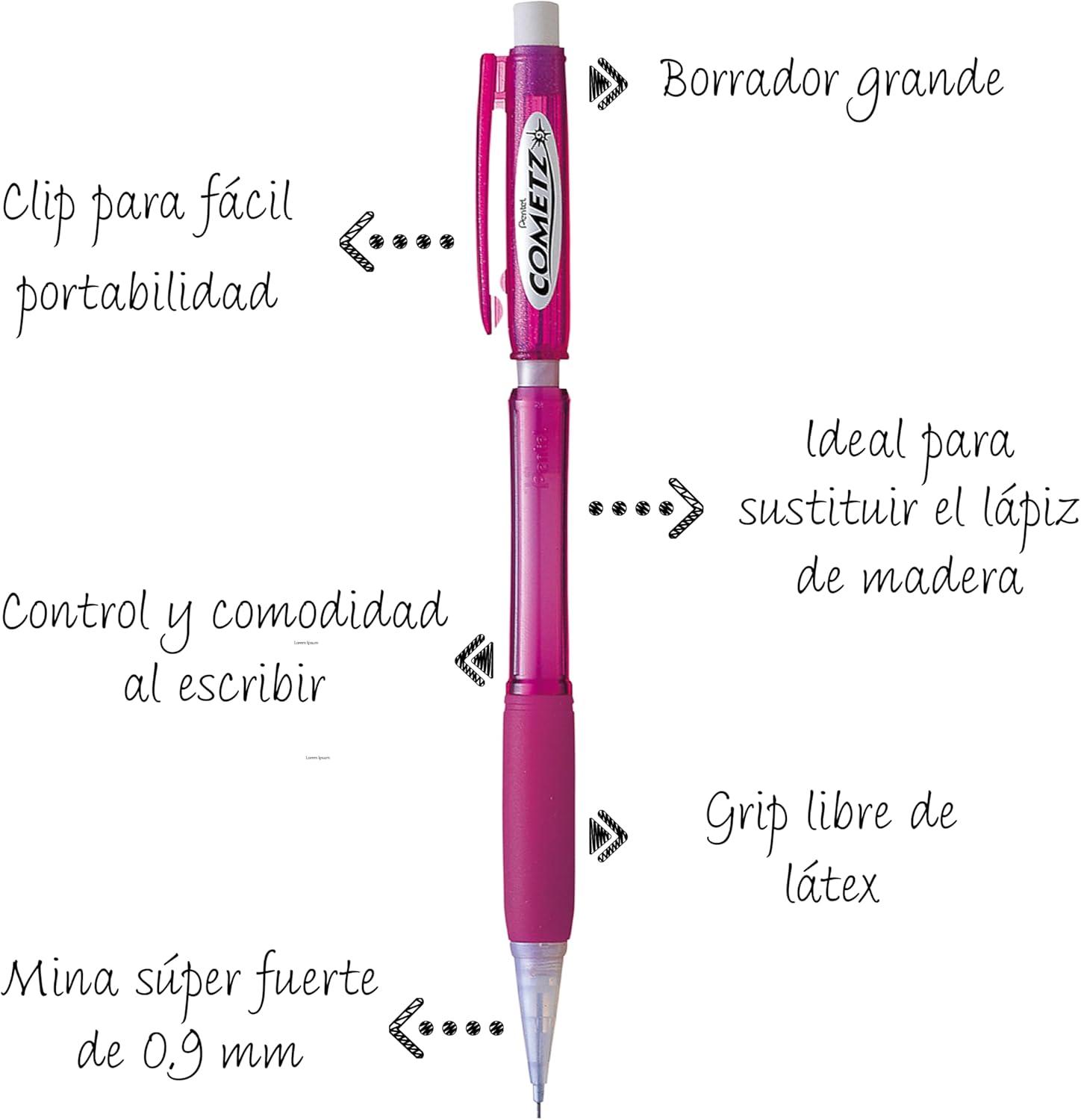 image:imagePentel Cometz Automatic Pencil 09mm Light Green Barrel Box of 12 AX119KPink