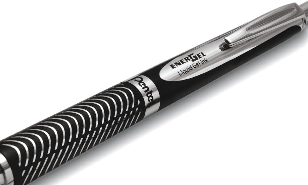 image:imagePentel EnerGel Alloy Retractable Gel Pen Gold Barrel Black Ink Includes Gif Box BL407XABXBlack