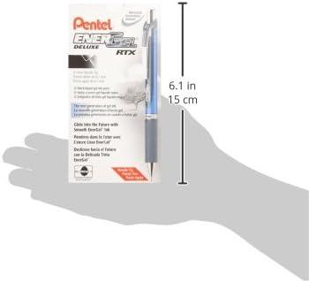 image:imagePentel EnerGel Deluxe RTX Retractable Liquid Gel Pen Medium Line Needle Tip Blue Ink Box of 12 BLN77C 07mm needleBlack