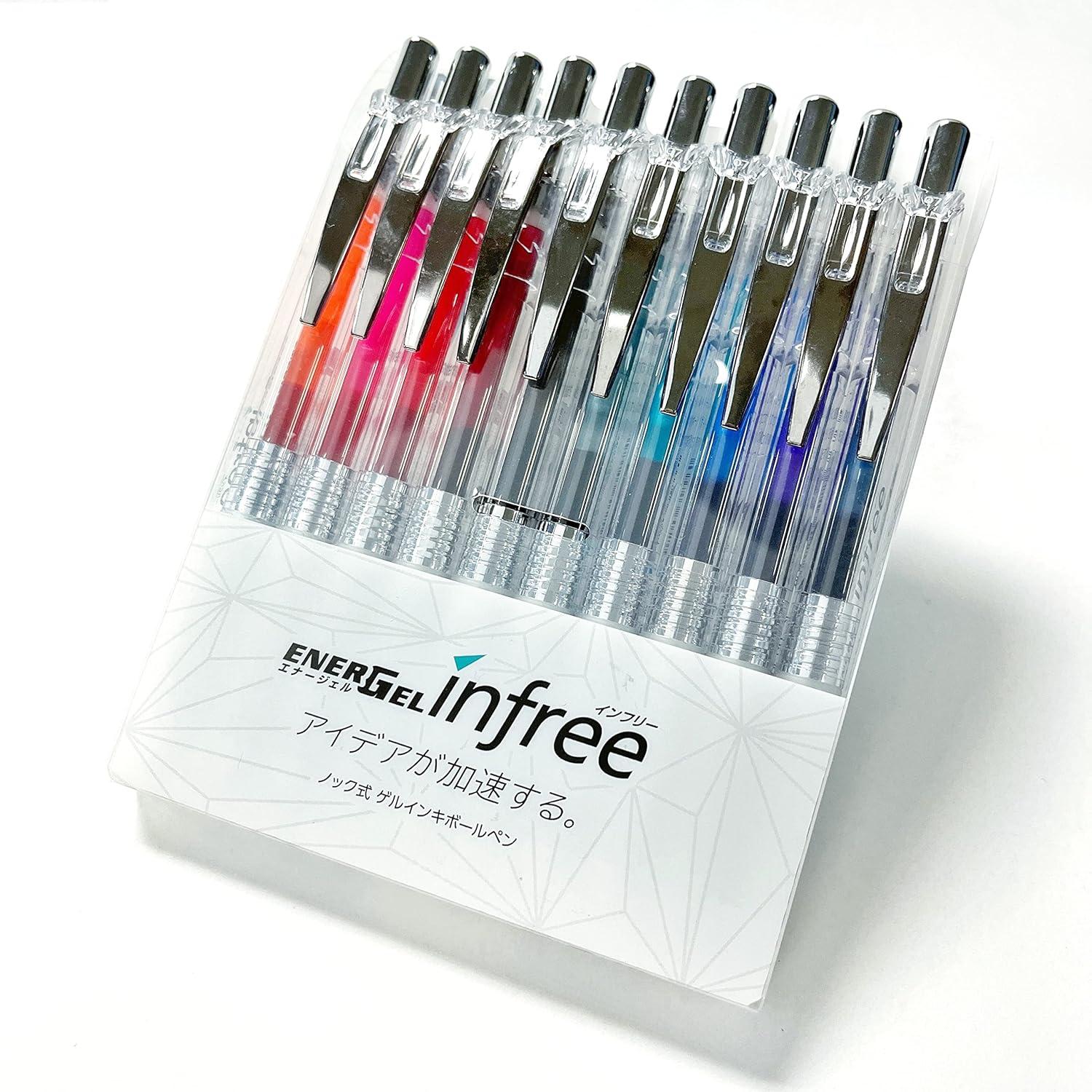 image:imagePentel EnerGel Ink Ballpoint Pen EnerGel Infree 07mm ball 10 Color Set BL77TL10